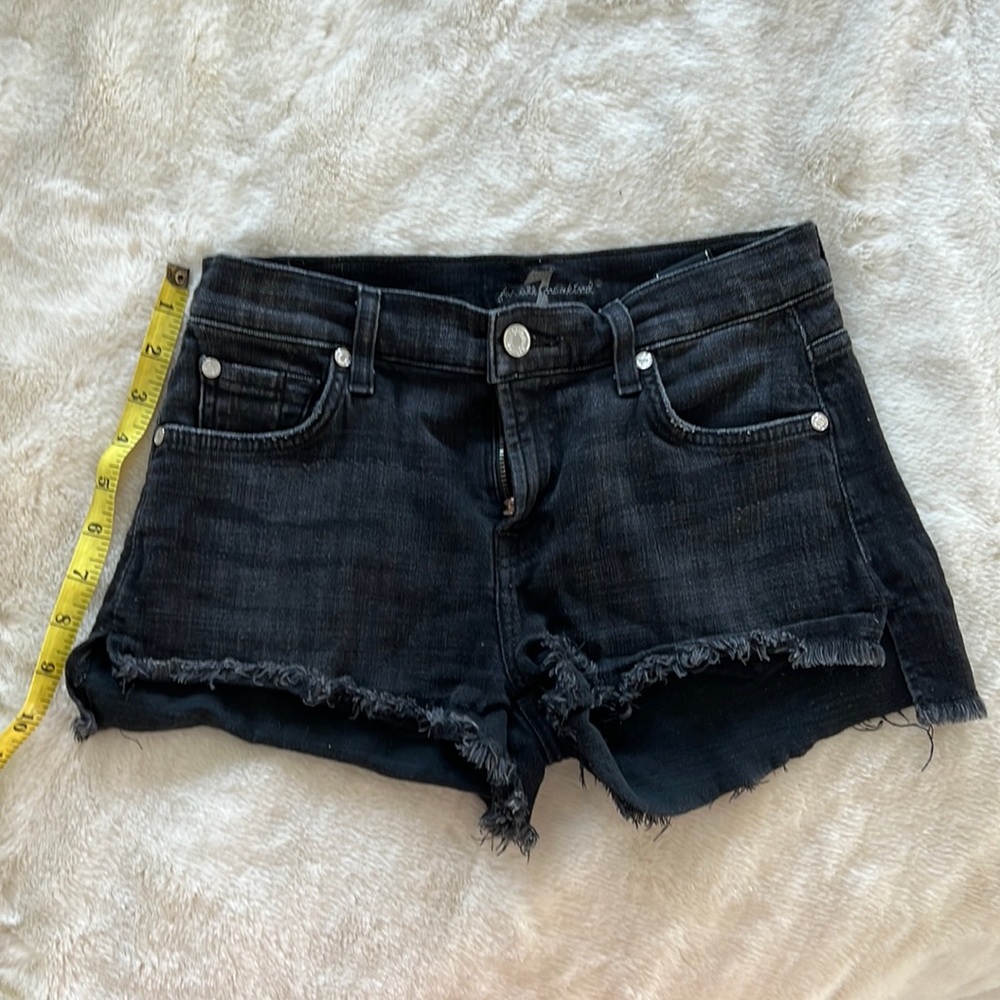 7 for all Mankind black wash jean shorts
